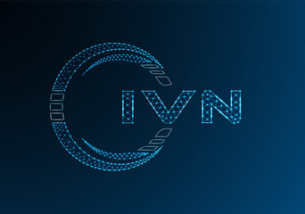 IVN low poly letter logo vector design. IVN lower poly logo design. Low poly logo.
