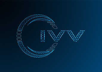 IVV low poly letter logo vector design. IVV lower poly logo design. Low poly logo.