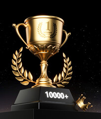 E-commerce sales champion first trophy crown crown 3C digital products smart machines e-commerce products scene medal award honor wheat ear first
