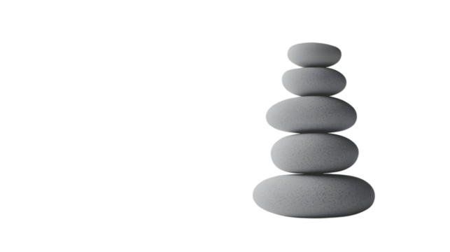 Stacked pebbles serene balance harmony zen stones on black background minimalism