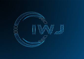 IWJ low poly letter logo vector design. IWJ lower poly logo design. Low poly logo.