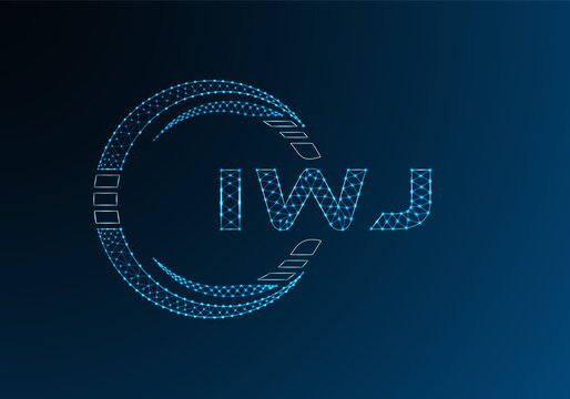 IWJ low poly letter logo vector design. IWJ lower poly logo design. Low poly logo.