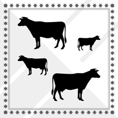 cowboy Cows silhouette, Double Cowboy set box icon, Cows illustration, silhouette, cow boy set icon, silhouette, Cows icon