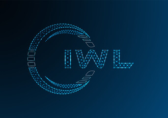 IWL low poly letter logo vector design. IWL lower poly logo design. Low poly logo.
