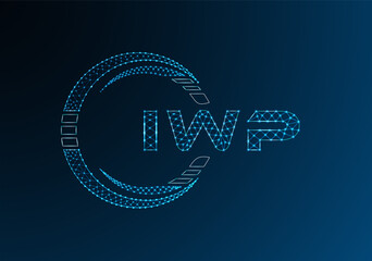 IWP low poly letter logo vector design. IWP lower poly logo design. Low poly logo.