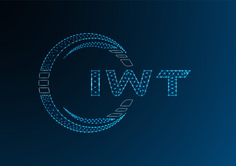 IWT low poly letter logo vector design. IWT lower poly logo design. Low poly logo.