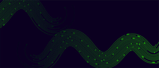 Green waves, dark background