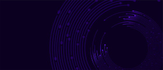 Purple abstract lines & dots on dark background