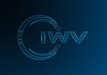 IWV low poly letter logo vector design. IWV lower poly logo design. Low poly logo.