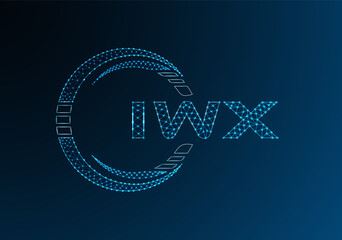 IWX low poly letter logo vector design. IWX lower poly logo design. Low poly logo.