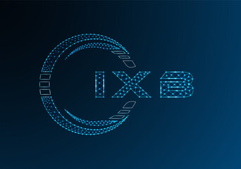 IXB low poly letter logo vector design. IXB lower poly logo design. Low poly logo.