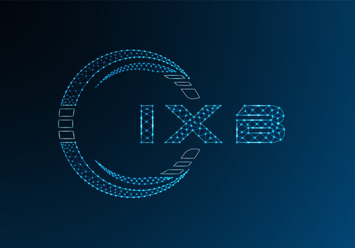 IXB low poly letter logo vector design. IXB lower poly logo design. Low poly logo.