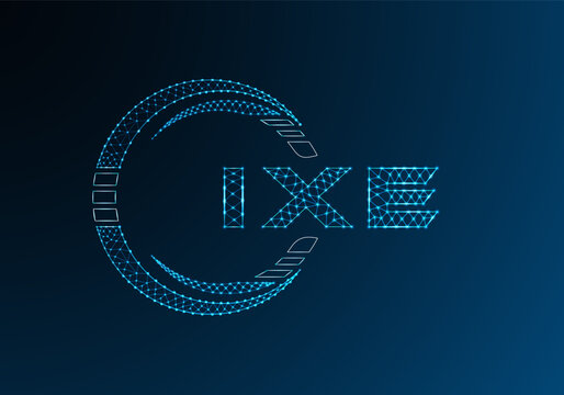IXE low poly letter logo vector design. IXE lower poly logo design. Low poly logo.