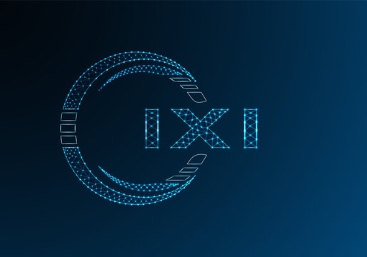 IXI low poly letter logo vector design. IXI lower poly logo design. Low poly logo.