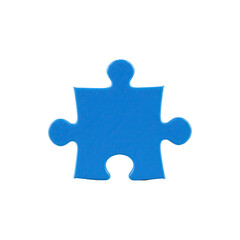 Obraz premium Blue puzzle piece on white background