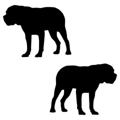 Fototapeta premium Bulldog silhouette, Double Bulldog set box icon, Bulldog illustration, silhouette, set icon, silhouette, Bulldog icon