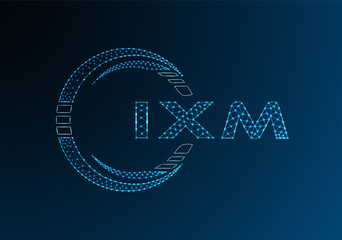 IXM low poly letter logo vector design. IXM lower poly logo design. Low poly logo.