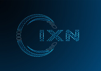 IXN low poly letter logo vector design. IXN lower poly logo design. Low poly logo.