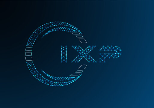 IXP low poly letter logo vector design. IXP lower poly logo design. Low poly logo.