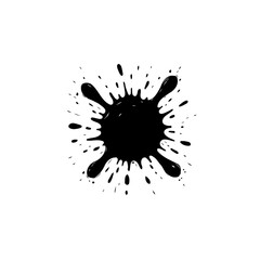 Abstract Black Ink Splatter Isolated on White Background for Creative Designs