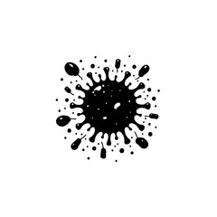 Abstract black and white illustration of a virus or bacteria pathogen concept