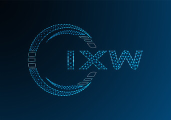 IXW low poly letter logo vector design. IXW lower poly logo design. Low poly logo.