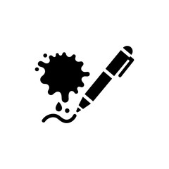 Ink Splatter with Pen on Paper