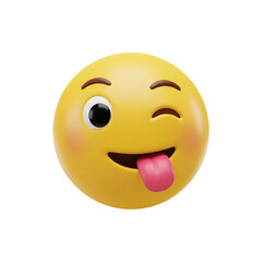 Happy emoji with tongue out and cheerful expression