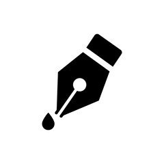 Pen Nib with Ink Drop Close Up