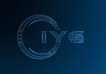 IYG low poly letter logo vector design. IYG lower poly logo design. Low poly logo.