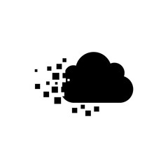 Cloud fragmenting into blocks representing cloud data segmentation