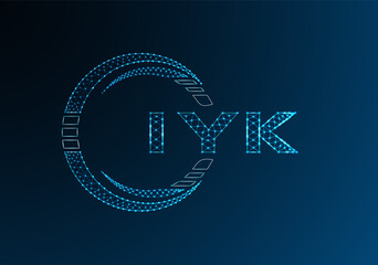 IYK low poly letter logo vector design. IYK lower poly logo design. Low poly logo.