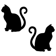 Cats silhouette, Double Cats set box icon, Cats illustration, silhouette, set icon, silhouette, Cats icon