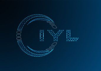 IYL low poly letter logo vector design. IYL lower poly logo design. Low poly logo.