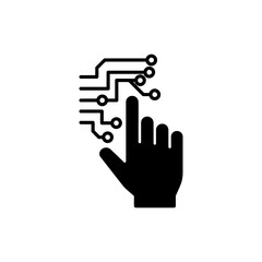 Human Hand Touching Circuit Board Technology Interaction Icon