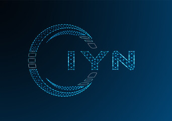 IYN low poly letter logo vector design. IYN lower poly logo design. Low poly logo.