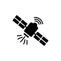 Satellite emitting digital code data transmission concept