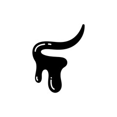 Trail of Barbecue Sauce Drizzle on White Background