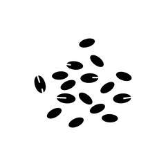 Scattered Barley Grains on White Background