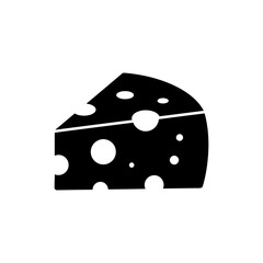 Wedge of cheese with holes isolated on white background close up