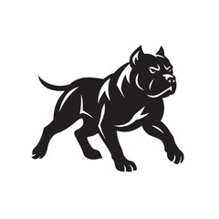 Obraz premium Running American Bully icon vector silhouette