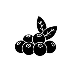 Cluster of Fresh Blueberries with Leaf for Healthy Snacking