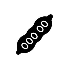 Close-up of Green Gram Pod with Seeds Inside on White Background