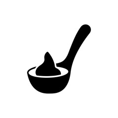 Scoop of rich hoisin sauce isolated on white background close up