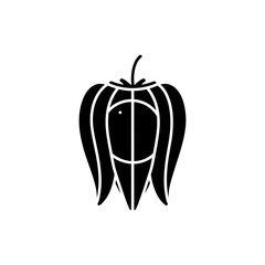 Physalis Fruit in Husk Wrapper Showing Orange Berry Inside Close-up