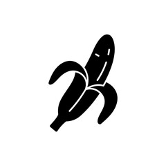 Peeled section of ripe plantain isolated on white background close up