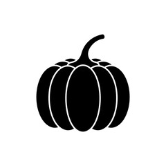 Whole pumpkin with stem isolated on white background close up fresh