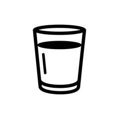 Glass filled with fresh white rice milk isolated on white background