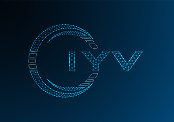 IYV low poly letter logo vector design. IYV lower poly logo design. Low poly logo.