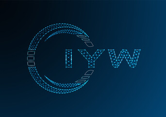 IYW low poly letter logo vector design. IYW lower poly logo design. Low poly logo.